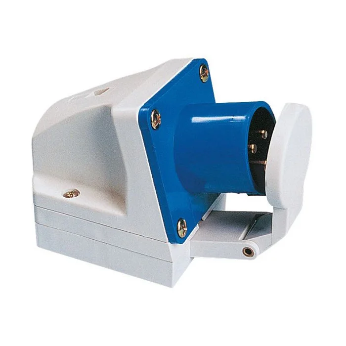 Jäger Wandgeräte-Stecker mit Klappdeckel blau