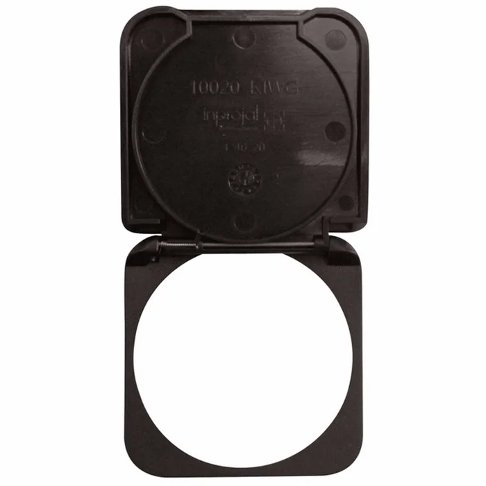 Klappbare Schutzabdeckung für Steckdose dunkelgrau