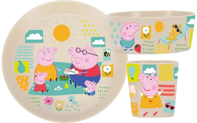 Koziol Connect Peppa Pig Kleiner Teller, Schale und Becher Set 3 teilig