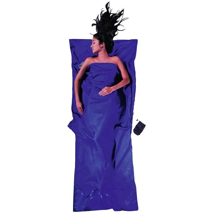 Leicht-Reiseschlafsack 220 x 90 cm ultramarine blue Seide