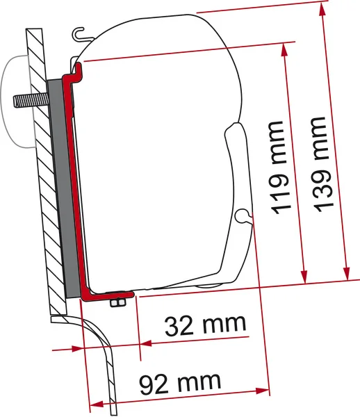 Markisen-Adapter für F43van / F45i / F45iL Westfalia