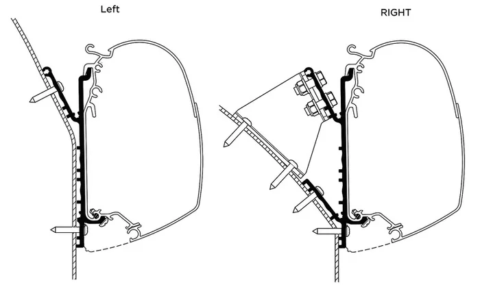 Markisen-Adapter für Omnistor TO 5200 Knaus Deseo 350cm