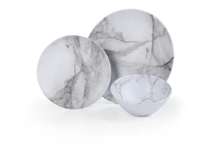 Melamin Geschirrset MARMOR – Für 2 Personen