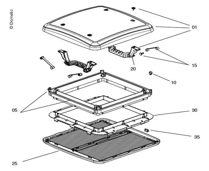 Mini Heki Innenrahmen mit Rollos – Cremeweiß