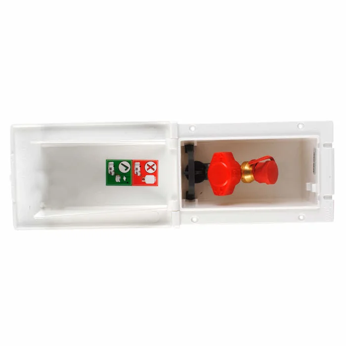 MPK Gasanschlussdose mit Schnellschlussventil – weiß, ohne Schloss