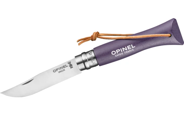 Opinel N°06 Colorama Art Deco Taschenmesser mit Lederkordel Klingenlänge 7 cm