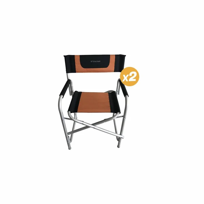 Pack 2 Sessel Director Schwarz – Orange BAYA SUN
