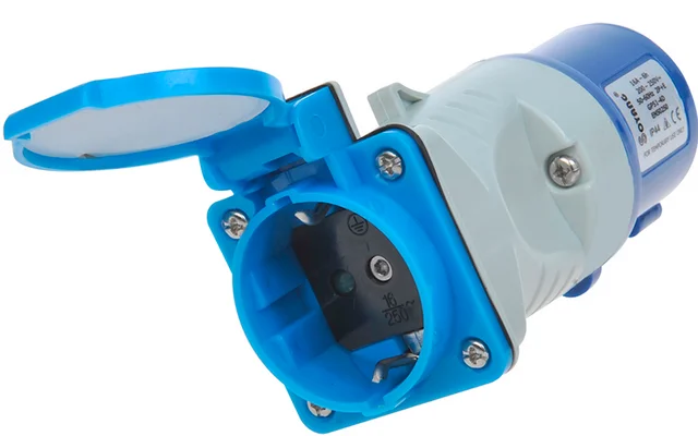 PAT Adapter Kupplung von CEE nach Schuko Steckdose