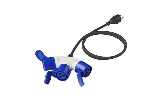 PAT Adapterkabel 150 cm 3 x 2,5 mm² von Schuko Stecker nach 3 x CEE