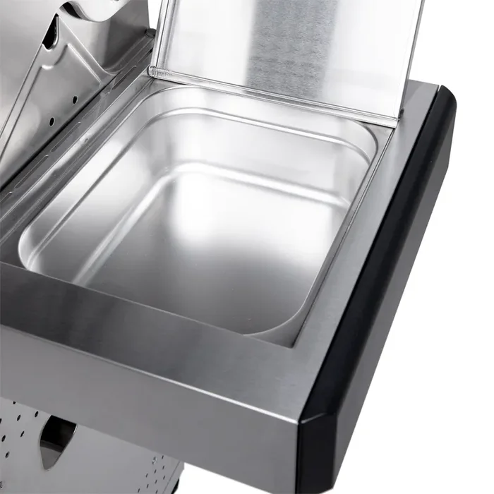 PLATINUM / BLACK Seitentisch mit Schneidebrett und Auffangschale Edelstahl – Bild 2