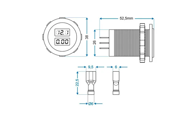 Pro Plus Volt und Amperemeter Messgerät 6-30 Volt und 0-10 Ampere
