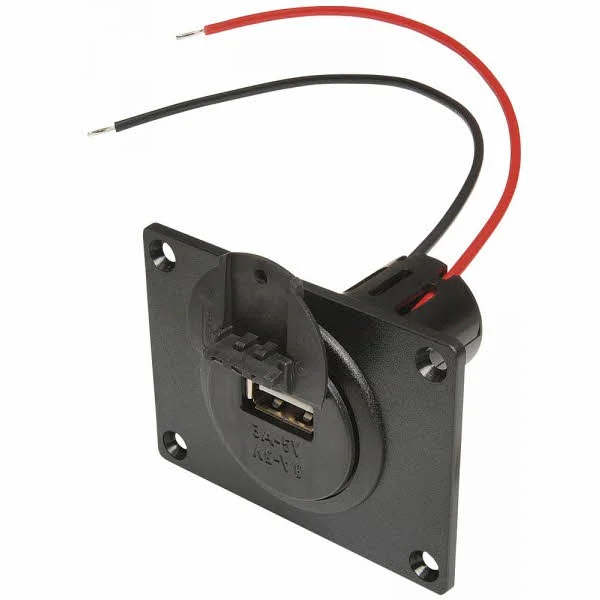 Procar Einbausteckdose Power USB mit Montageplatte und Deckel