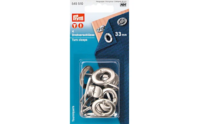 PRYM Drehverschlüsse silber 4 Stück