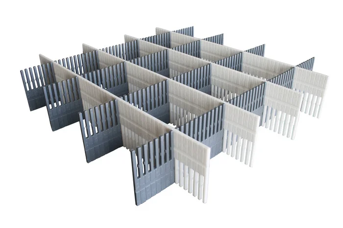 Purvario Schubladenleisten – Lichtgrau / anthrazit – 8er Set