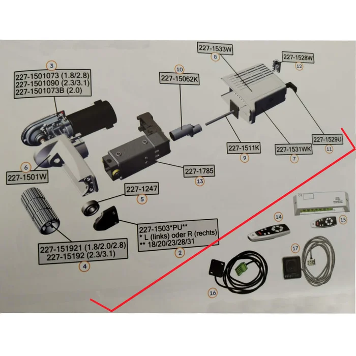 Reich Antriebseinheit easydriver Pro 1.8 / 2.8 links (Nr. 227-15005LPU28)