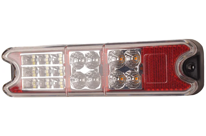 Rückleuchte LED links/rechts 216×49,4×28 mm – 4 Funktionen – loser Drahtanschluss