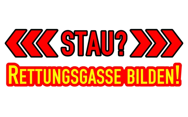 Schütz Aufkleber für Fahrzeuge Rettungsgasse bilden 190 x 70 mm