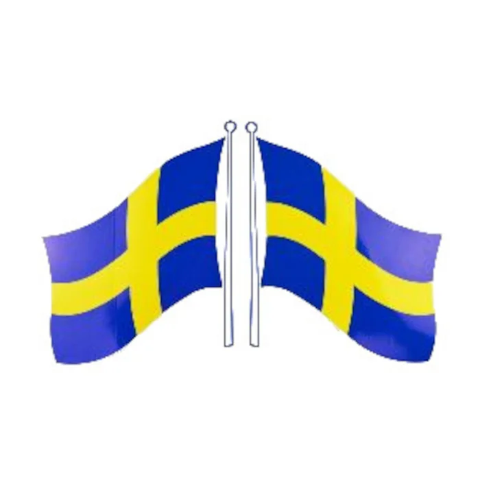 Selbstklebender Flaggenaufkleber Schweden 12 x 8 cm