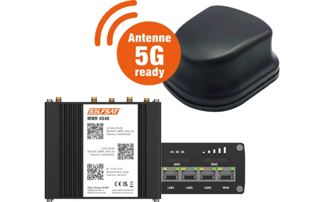 Selfsat 4G Cat 6 WLAN Router MWR 4540 inkl. 5G Antenne bis 300 Mbps
