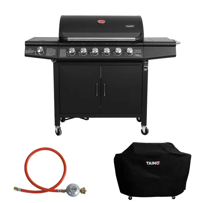 Set RED 6+1 Gasgrill + Abdeckhaube + Gasregler