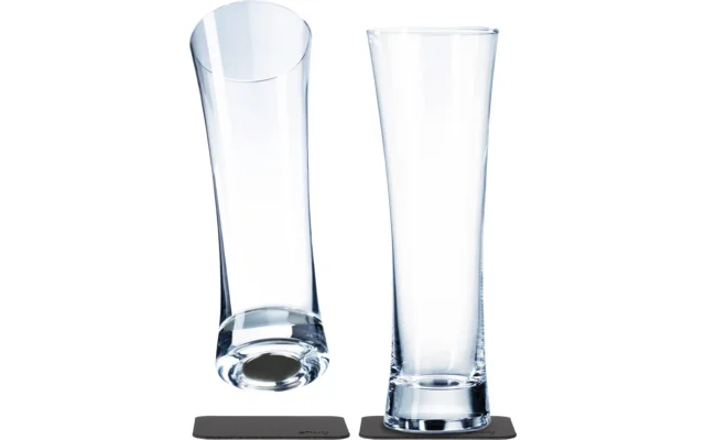 Silwy Magnet-Kristallgläser BIER mit Untersetzer