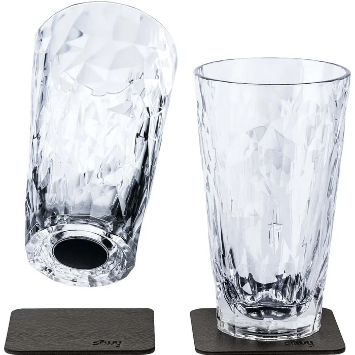 Silwy Magnet-Kunststoffgläser Longdrink 300 ml, 2er-Set, transparent