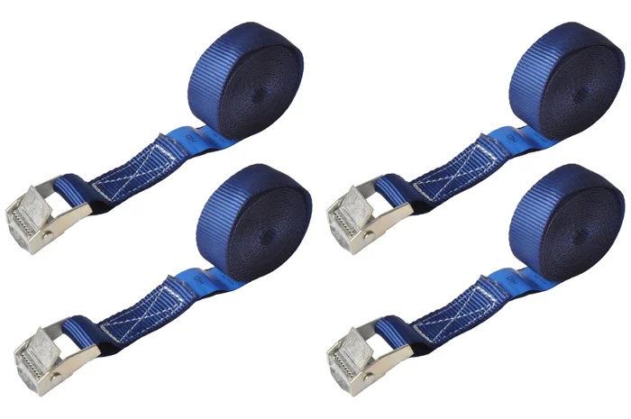 Spanngurt blau 300×2,5 cm (250 kg) – Set von 4 Stück