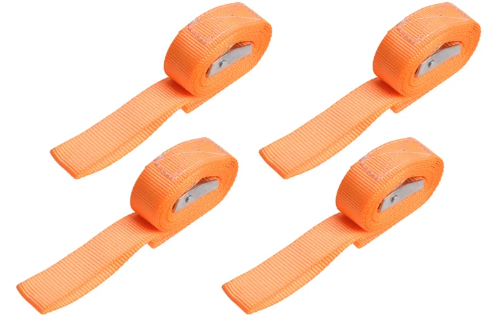 Spanngurt orange 195×2,5 cm (250 kg) 2-teilig – Set von 4 Stück