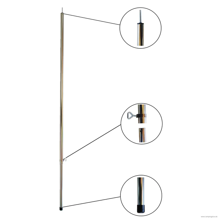 Stahl Aufstellstange variabel 22 mm, 125-200 cm