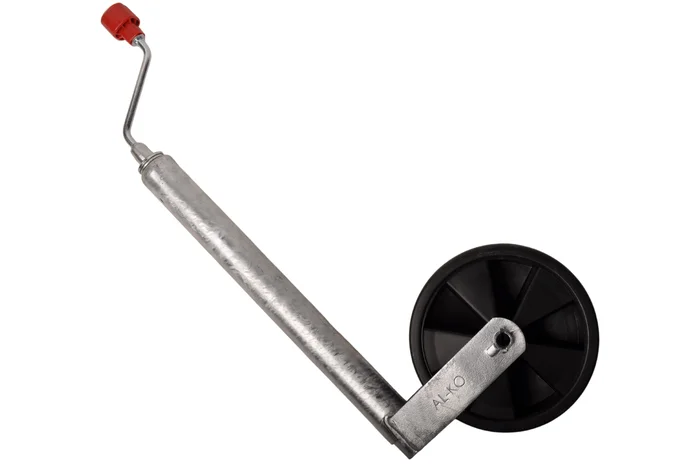 Stützrad Caravan Plus Alko, rund Durchmesser 48 mm, extra lang, Kunststofffelge mit Gummiprofil.