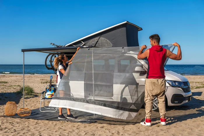 Sun Blocker Frontteil Sun View XL 550 für Fiamma Markisen – Breite 535 cm