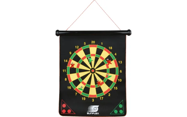 sunflex sport magnetisches Dartspiel beidseitig bedruckt mit 6 Pfeilen