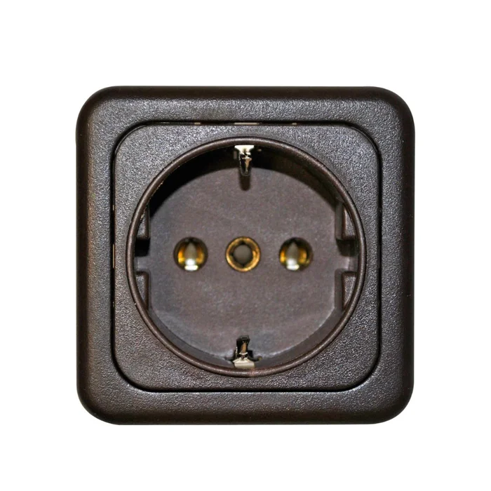 System 10.000 Schuko-Steckdose, braun