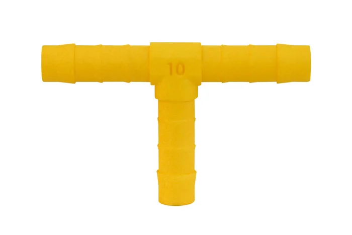 T-Verbinder für 10 mm Schlauch – Weißgelb – 2er Set