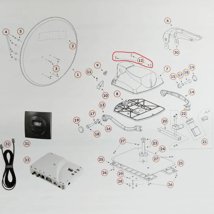 Teleco Niete selbstsichernd SR-3580-W für Telesat BT 65/85 (Nr. 807562)