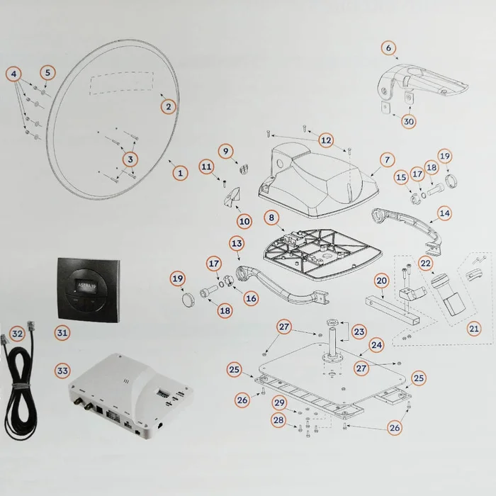 Teleco Parabolspiegel zu Flatsat Classic Easy/Digital 85, BT 85 (Nr. 810488)
