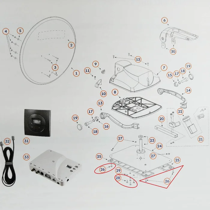 Teleco Schraube M6x12 sechskant für Telesat BT 65/85 (Nr. 812785)