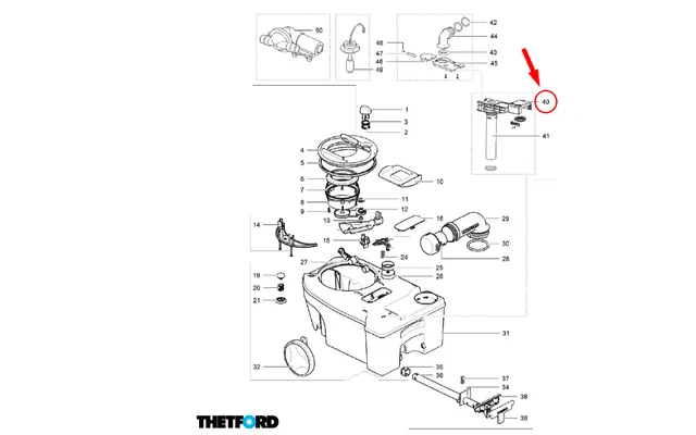 Thetford Abdeckung Pump Out passend zu Fäkalientank C250 – C260