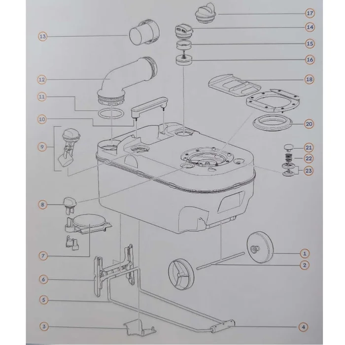 Thetford Ablaufrohr komplett für Abwassertank C220 (Nr. 20097306)