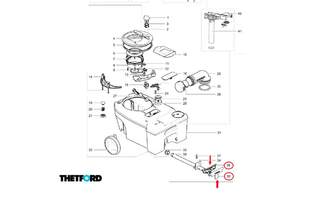 Thetford Griff Abdeckung passend zu Abwassertank C250 – C260