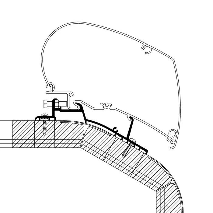 Thule Adapter LMC Explorer/Cruiser ab 2018, Omnistor Serie 6 und 9, Länge 3,5