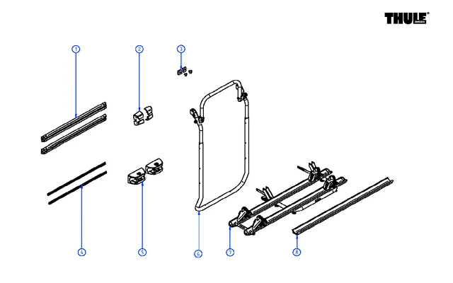 Thule Befestigungsschiene oben / unten für Fahrradträger Elite Van XT für Ford Transit ab 2015 – Thule Ersatzteilnummer 1500603766