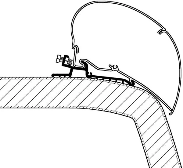 Thule Dachadapter für Reisemobil Hymer SX, Omnistor Serie 6 und 9, Länge 4,50 m