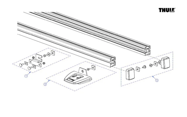 Thule Endkappen für Thule Längsschienen 2 Stück – Thule Ersatzteilnummer 1500603185
