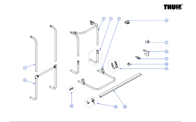 Thule Endkappenset V-Rail 2 Stück für Fahrradträger Essential LV / SV – Thule Ersatzteilnummer 1500602389