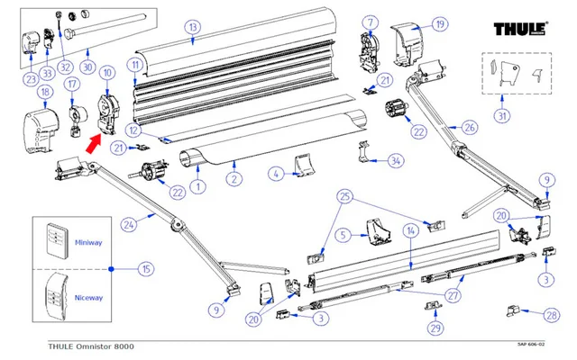 Thule Endplatte (links) passend zu Omnistor 8000