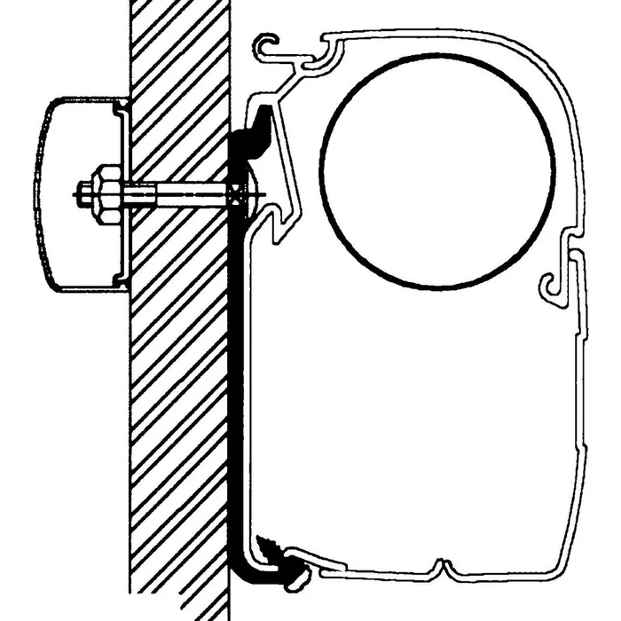 Thule Flat-Adapter für Reisemobile, Omnistor Serie 5 und 8, Länge 3 m