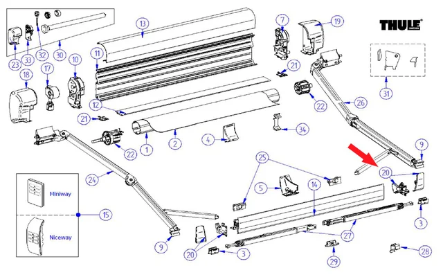 Thule Frontblendenendkappen passend zu Thule Omnistor 8000