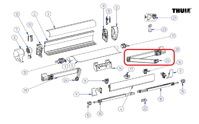 Thule Gelenkarm-Befestigung vorne