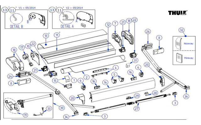 Thule Gelenkarm (Befestigung vorne)